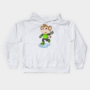 Monkey Ice skating Ice skates Kids Hoodie